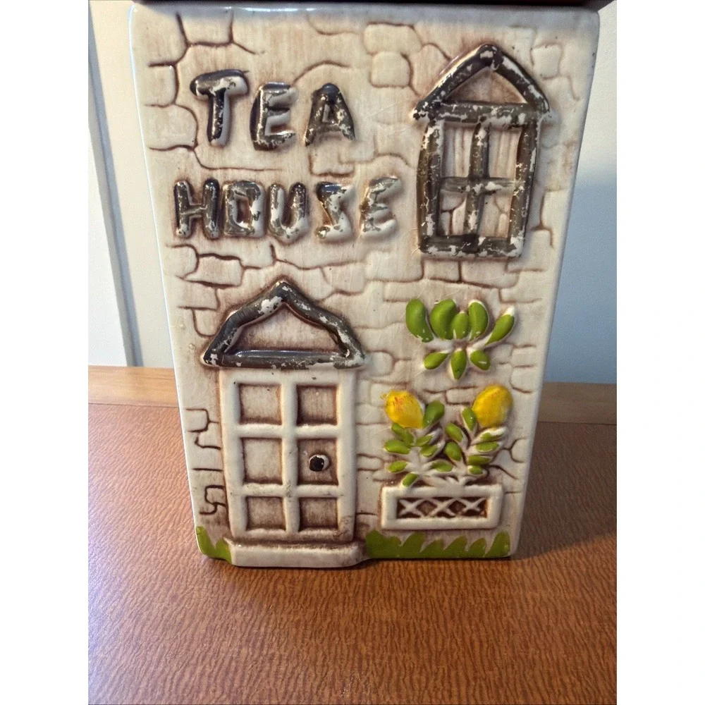 Vintage Judy of CA USA Tea House Cookie Jar 1977 Kitchen Canister Cottageware